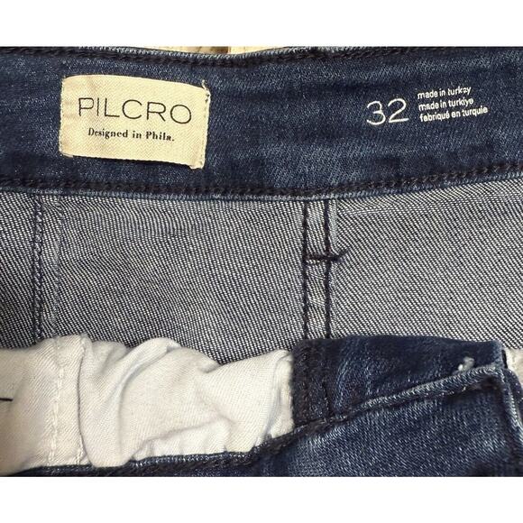 Anthropologie Pilcro Wharfside Jeans Women’s 32 Blue High Waist Wide Leg Cropped - Picture 9 of 16